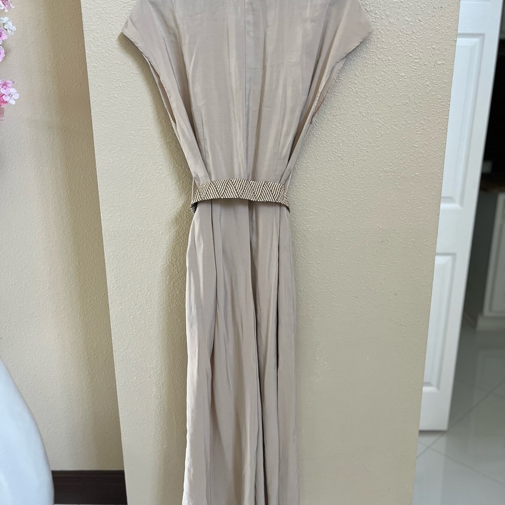 London Times Taupe Maxi Dress